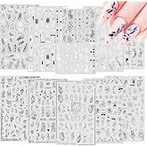 JMEOWIO Nagelsticker Set Weihnachten – 12 Blätter Mit Glitzer, Schneeflocken & Gold-Deko Für DIY Nageldesign