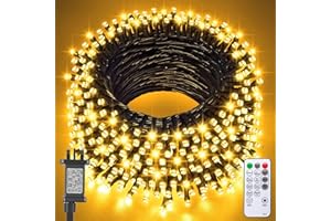 Jsdoin Fairy Lights Plug in,20m 200 LED Outdoor Fairy Light Mains Powered, Waterproof Warm White String Light with Remote/8 Modes/Timer, Christmas Lights for Outside Indoor Garden Bedroom Decorations