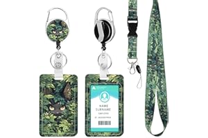 DUOUPA Ausweishülle mit Band, Ausziehbarer Schlüsselanhänger Badge Holder, Schlüsselband mit Karabiner für Frauen, Lehrer, Krankenschwester, Doktor, Student