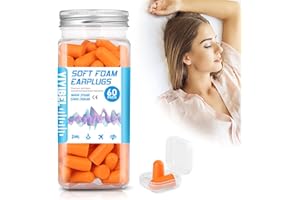 VIVIBEL Tapones para los oídos, tapón para los oídos, antiruido SNR 38 dB, bola Quies para dormir de espuma suave, bola Quies reutilizable, protección auditiva para sueño, trabajo, viaje – 60 pares