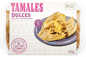 La Reina de las Tortillas – Tamales Dulces con Pasas, sin gluten, pack de 3 unidades, listos para servir