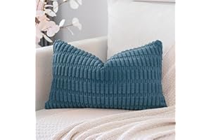 Artscope Housses de Coussin en Velours Côtelé Décoratif Canapé Taie d'oreiller Super Doux Decoration pour Maison Salon Chambre Canapé 40x60cm Bleu Vert