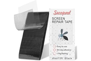 Secopad Cinta protectora de mosquiteras, 10 cm x 4,5 m, cinta adhesiva para mosquiteras, repara ventanas y puertas, color negro