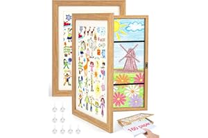 Joyshare Marco de fotos A4, dibujos infantiles, madera, 24 x 33 x 3 cm, madera de roble, 2 unidades