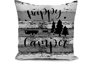 HUASHUZI Campervan Cushion Cover Camping Throw Pillow Cover Campervan Decor for Motorhome Campervan Accessories Pillowcase Home Decorate Holiday Couch Bed Sofa Gifts 18"x18" (45x45cm)