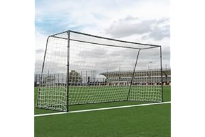 QUICKPLAY GS Football Goals - Super Durable Galvanized Steel Football Goal [5 Sizes] Regulation Sizes, Deep Net, Moveable & Weather Resistant [Single Goal]