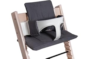 Hoppediz Hochstuhl Sitzkissen Set, passend für Stokke Tripp Trapp, 2-teilig, 100% Bio-Baumwolle, Design Lanzarote