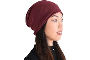 CHARM Bonnet en Soie 100% Naturel - Bonnet De Nuit Homme Chimio Chapeau Peau Sensible Cheveux Bouclés Grand Beanie Tombant Femme Tricoté Slouch