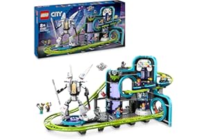 LEGO City Robot World Roller-Coaster Park Set, Creative Building Toy for 8 Plus Year Old Boys & Girls, Fairground Playset with 8 Minifigures, Fun Gift for Kids 60421