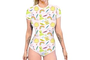 YILEEGOO Women Onesie Diaper Snap Crotch Romper Onesie Pajamas Bodysuit