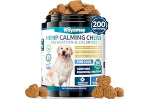 Woyamay Calming Dog Treats, 200 Counts Natural Dog Calming Treats, Calming Treat for Dogs Calm Support, Hemp Calming Chews for Dogs for Separation, Barking, Fireworks, Thunderstorms, Chicken Flavor