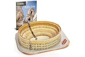 CubicFun Puzzle 3D National Geographic Italy - Rzym, Koloseum, zestaw modelarski z broszurą dla dorosłych i dzieci, z broszurą, 131 sztuk