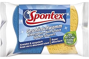 Spontex 2 Spongy Non-Scratch Sponge Scourers| | Super Absorbent & Supple