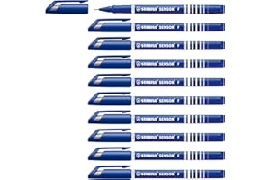 ‎STABILO STABILO - Fineliner mit gefederter Spitze - SENSOR F - fein - 10er Pack - blau