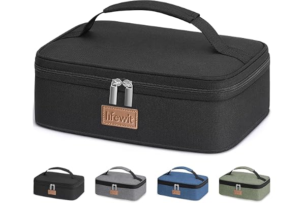 Lifewit Petit Sac Isotherme Repas, Thermique Lunch Box pour Hommes Femmes, Glaciere Souple Sac Gamelle Lunch Bag avec Poignée pour Pique-nique Travail Bureau École, Noir, 4L