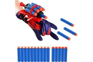 FXFOOT Spiderman Guantes de Lanzador, Lanzador de Héroes, Lanzador de Spider-man, Spiderman Web Shooter, Guante de Lanzador Guantes de Plástico para Niños, Juguetes Educativos Divertidos para Niños