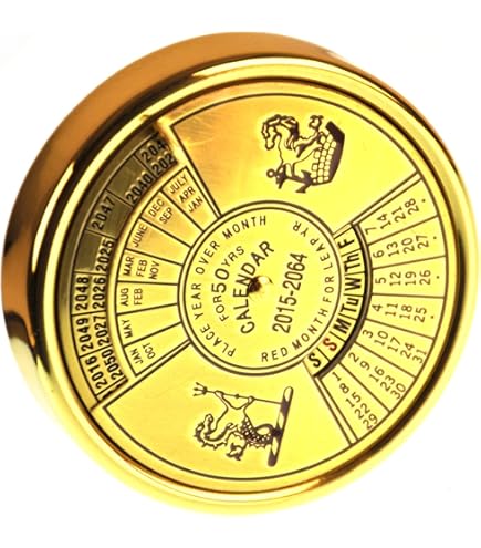 Kikkerland 50-Year Calendar Paperweight for Desk or Office