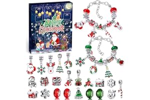 Hymarvo Calendario de Adviento 2024 Niños Niña Calendario de Navidad KinderJoyas Manualidades Regalos para Niñas 5-12 Años DIY Kit de Pulseras con Dijes Regalo Niña 5 6 7 8 9 10 11 12 Años