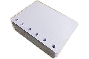 TIPOME 200 feuilles de rechange recharge pour organiseur 6 anneaux Format A7 Pocket 8 x 12 cm Papier épais 120 g - lignes 7 mm.