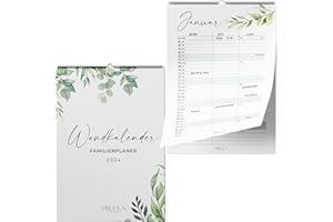 ‎MILULA STUDIOS Familienkalender 2024 3 Spalten - Paarkalender 2024 - Familienplaner 2024 3 spalten - Wandkalender Kalender 2024 A4 Hochformat - Familienplaner 2024 - Monatskalender 2024 - Jahreskalender Planung