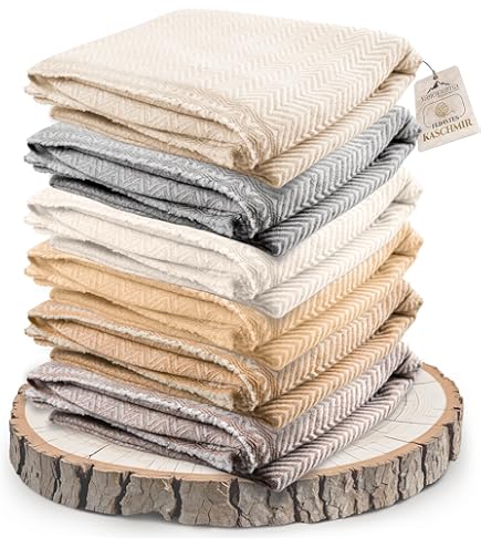 Coperta 100% Cashmere Borges & Scott - Plaid Multi-patch Morbido, 140x160cm, Confezione Regalo - Foto 13