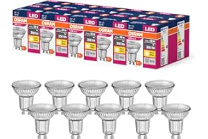 OSRAM Valore A Stella LED PAR16 Per Base GU10, Lampada Riflettore, 350 Lumen, Bianco Caldo 3000K, Sostituzione Per Lampadine Da 50W Convenzionali, Non Dimmerabile, 10 Pacchetti