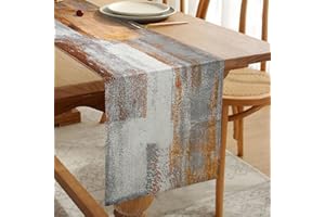HANRUNSI Tischläufer Modern Baumwolle Leinen Akzent Braun Double Layer Thick Dekoratives Tuch für Party, Abendessen, Urlaub, Küche, Bankett, Restaurant, Außenbereich, 33 x 183 cm, Maschinenwaschbar