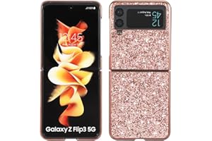 TOOBY Cover per Samsung Galaxy Z Flip 3 5G Custodia con Glitter Bling Scintillante Brillantini [Tre Strati] per Donna [Supporta la Ricarica Wireless] per Samsung Galaxy Z Flip 3 5G (ROSE)