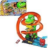 Hot Wheels T-Rex ve İtfaiye İstasyonu Oyun Seti Hot Wheels T-Rex ve İtfaiye İstasyonu Oyun Seti ve 1:64 &ouml;l&ccedil;ekli metal araba, 