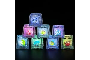 YELLCETOY Ice Cubes Bath Toys Magic lce Cube Toy Glowing Colorful LED Lights Toys in Water Bathtub Luminous Toy Flashing Colorful Lights Birthday Valentine's Day Gift 8 Pcs