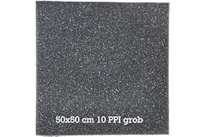 KOI- UND BONSAIPARK HERDECKE KH 1x Filterschaum in schwarz - Filterschwamm Teichfilter -Filtermatten für Aquarien - Filtermaterial- 50x50x3cm- PPI0-PPI20-PPI30-grob mittel-fein-Hamburger Mattenfilter (grob 50x50x3 cm 10PPI)