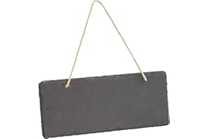 ‎LAUBLUST LAUBLUST Schiefer Memo-Tafel zum Beschriften - 25x10cm, Anthrazit - Dekorative Schieferplatte mit Halteseil als Namensschild | Wandtafel | Haustür-Schild | Küchen-Tafel | Geschenkidee zum Einzug