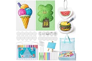 EXTSUD Lot de 68 peintures magiques en mousse 3D pour enfants avec 30 feuilles de papier à colorier en mousse, 24 marqueurs - Accessoires d'art et kit créatif