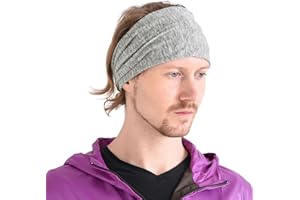 ‎CHARM CHARM Leinen Haarband Herren Bandana - Damen Piraten Stirnband Kopftuch Kopf Band Elastisch Haarband Sport Mode Mix Grau