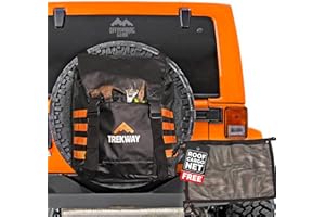 Offroading Gear 4x4 Waterproof Spare Tire, Trash Bag and Rear Tailgate Bag W/Seat Organizer | Large-Capacity for Off-Road Accessory - SUV|RV| Jeep| Overland| Etc.