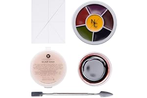 Narrative Cosmetics Starter Effects Kit - 6 Colour Bruise Wheel, Scar Wax with Double Sided Spatula, Scab Blood Paste, and Foam Makeup Sponge Block - Perfect for Special FX and Theatrical Makeup