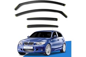 EdgeVisors Wind Deflectors | Fits: BMW 1 Series E87 (2004-2011) 5 Door Hatchback 4pc Set | In-Channel Rain Guards for Wind, Rain & Sun Protection, Easy Installation - Tinted