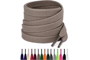 Puzeam 2 Pairs Flat Trainer Shoe Laces, 8mm Replacement Shoelaces for Sneaker, Running Shoe, Sports Shoes