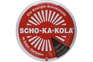 SCHO-KA-KOLA Original Zartbitter, (1x 100 g) I Schokoladen-Tafel in der Dose I Koffein Schokolade Snack I Kaffee Knabberartikel
