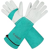 Thornproof Long Gauntlet Gloves, Rose Pruning Gardening Gloves for Men