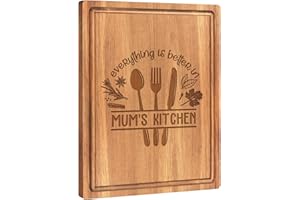 Juratar Mum Gifts, Mothers Day Gifts for Mum, Premium Acacia Wood Cutting Board Mum Birthday Gifts, Personalised Kitchen Ideas Mummy Gifts