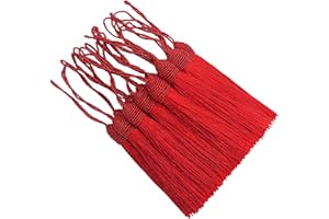 HETUYON Silky Bookmark Tassels DIY Craft: 20pcs Small Handmade Pendant for Projects Supply, Sewing, Key, Garlands Trim, Keychains, Bags, Earrings Jewellery Making and Home Furniture Decor (Red)