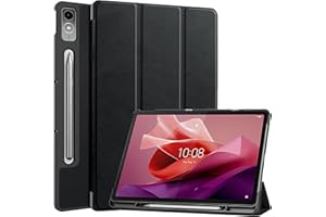 Vakarey para Lenovo Tab P12 Funda con portalápices,Inteligente Ultrafina Funda para Lenovo Tab P12 12.7 Pulgadas,Negro