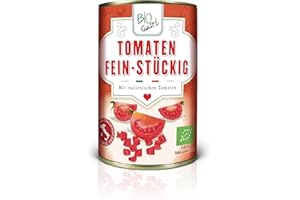 BIO GUSTI Biogustí Gehackte Tomaten – Fein gewürfelte italienische Bio-Tomaten – Frischer Geschmack & Aroma – 400 g