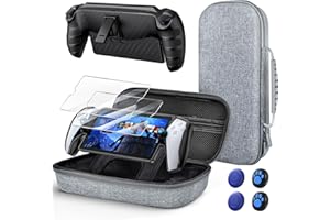 10 in 1 Accessories Kit for Playstation Portal, KOVA Carrying Case & TPU Skin Cover with Kickstand for PS5 Portal Console, Travel Shell with 2* Screen Protector & 4* Thumb Grip for PS Portal Handheld