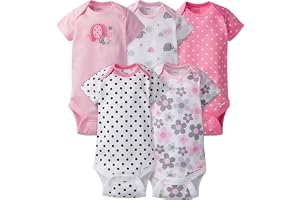 Gerber Baby-Flickor 5-pack Variety Onesies Bodysuits - Closeout