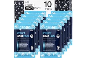 Rokehr Omedelbar Kylpack 10 Stycken, Instant Cold Packs Köldpacka för Engångsbruk, Kall Kompress för Smärtlindring, Svullnad Inflammation Stukningar, Sport Hem Resa Vandring