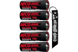 ‎NICO EUROPE Rauchkörper Smoke Grenades 80 Sekunden im 5er Pack in Rot Blau Gelb Grün Orange Lila Grau Weiß von NICO Europe mit Anhänger (Rot)