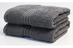 Bentley Priory Linens Hand Towels (2 PACK) for Bathroom Supreme Range 500GSM Super Soft Cotton Pack of 2 Absorbent and Quick Dry Hand Towels Set 50 x 85cm (DARK GREY)