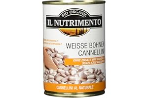 PROBIOS IL NUTRIMENTO Bio weiße Bohnen – Natürliche Cannellini-Bohnen – Ohne Salzzusatz – Packung mit 12 Stück (12 x 400 g)